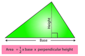 Triangle of base x height Maths formulas for class 7